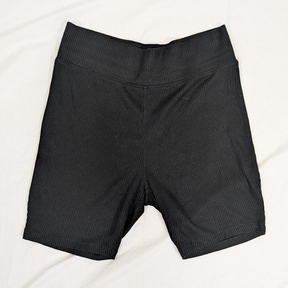 Rag & Bone black ribbed knit biker shorts, size L